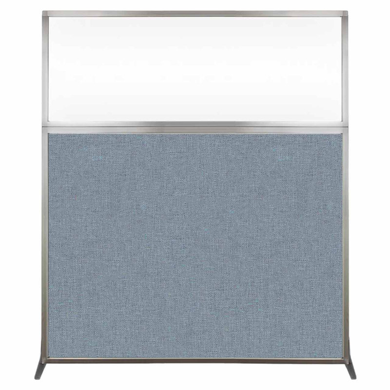 Cloison portative transparente 6 ", H 72 po x l 60 po x P 15 po, Bleu poudre