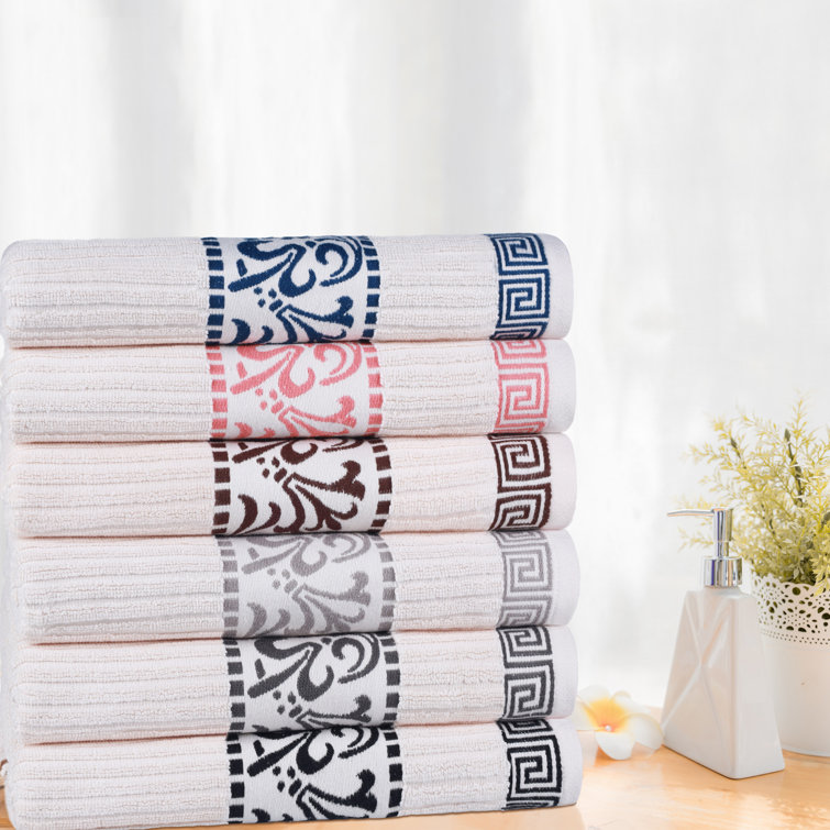 Bnm Marble Solid Cotton Bath Towels, Set of 4, Brown, Size: 4 Piece Towel Set
