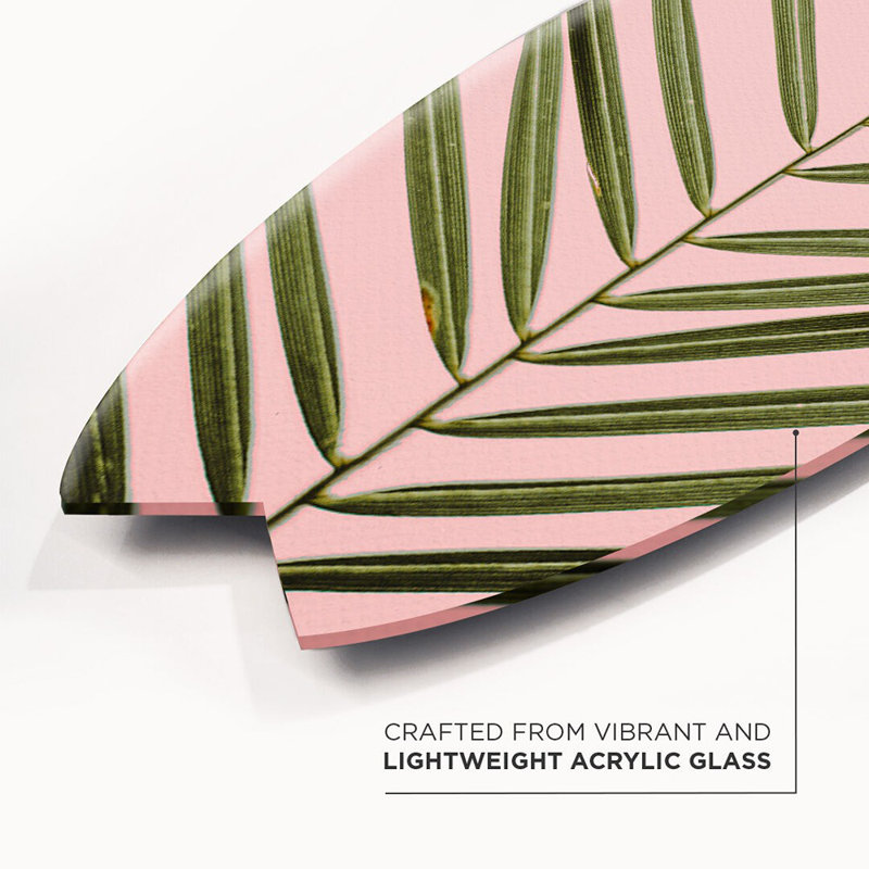 Palm Life Blush Skimboard Floral and Botanical Acrylic by Oliver Gal