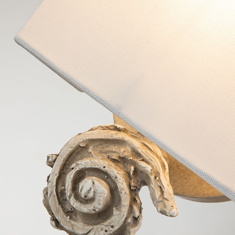 Swirl Small Armed Sconce, Bone White
