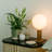 Walnut Kncukle Table Lamp With Sphere IV