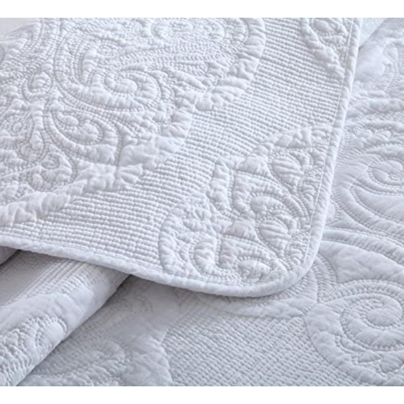 DBOZE Cotton Machine Tufted Coverlet, Queen Coverlet / Bedspread + 2 Pillowcases