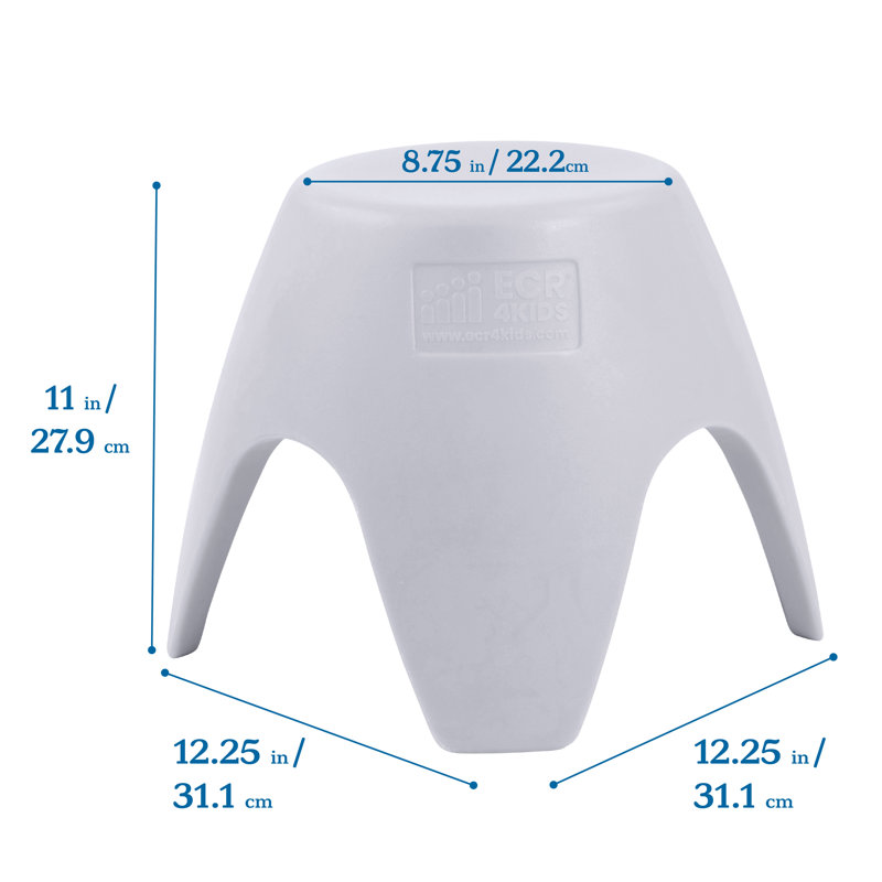 ECR4Kids Ayana Stool Set, Flexible Seating, 4-Pack, Light Gray