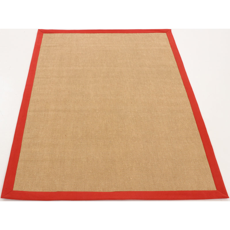 Sisal Hand Woven Red Rug, Rectangle 80 x 150cm