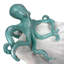 Plateau décoratif en résine pour coquille de poulpe bord de mer turquoise et blanc, 12 pouces de large