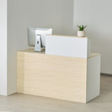 Reception Desk Rectangular Front Counter Table 55.12 in Wood Office Table