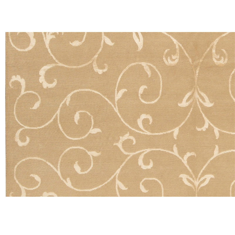 Hand Knotted Area Rug in Beige
