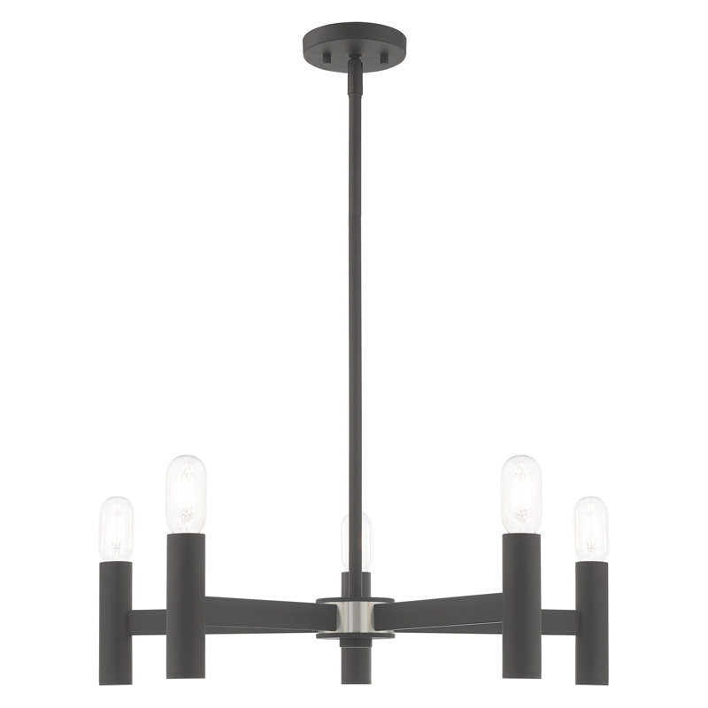 Martella Candle Style Classic / Traditional Chandelier, Scandinavian Gray, 6" H x 25" W x 25" D