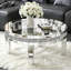 Glass Mirrored Four Leg Coffee Table Diamonds Inlay Low Coffee Table 90.3x90.3cm