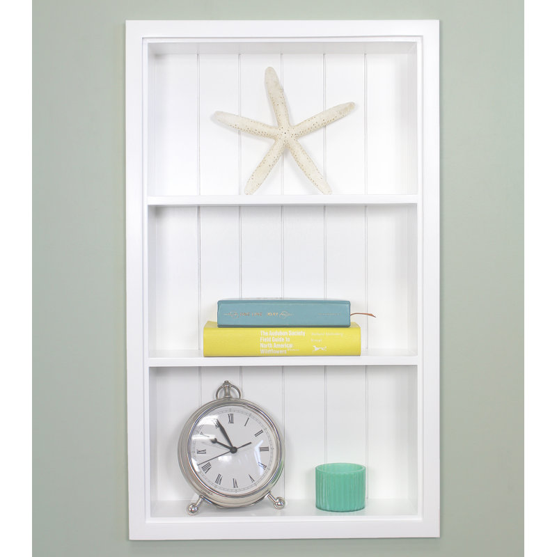 Niche murale encastrée 14 x 24 Sloane, Dos en lambris blanc