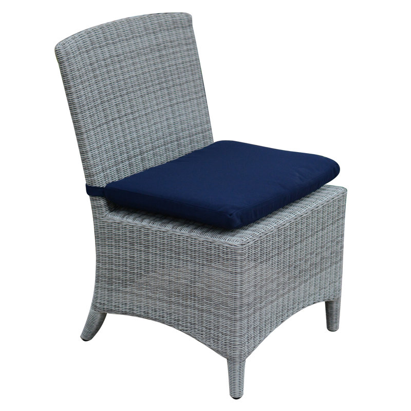 Bella Wicker Armless Outdoor Dining Chair, Cast Charcoal, Gray