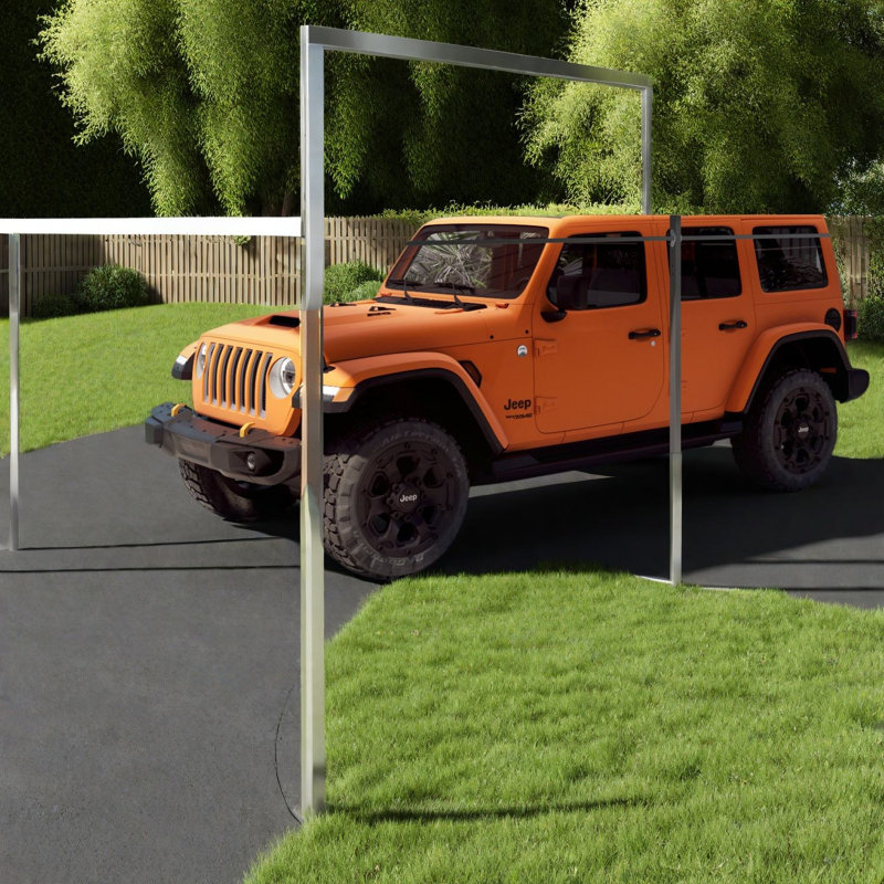 Remises robustes avec rangement, abri d'auto moderne en acier 12 x 25 pi pour la maison