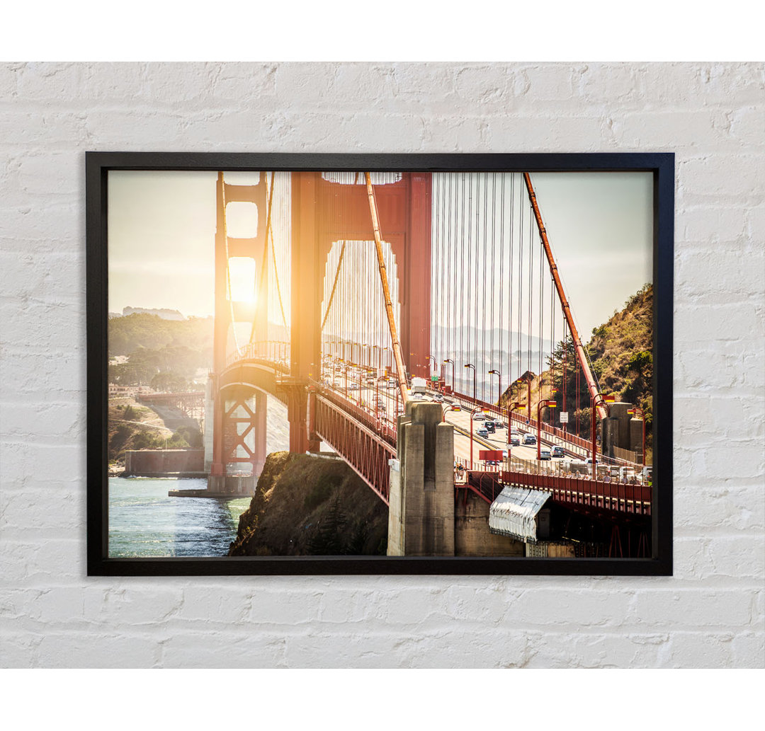 Sonnenaufgang über der Golden Gate Bridge - Einzelbildrahmen Kunstdrucke auf Leinwand