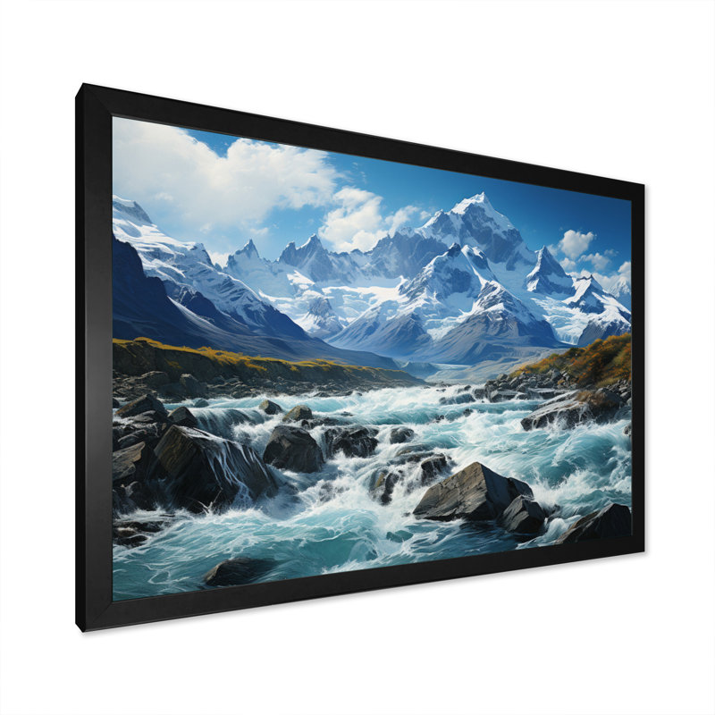 «Kolju South America Majesty Mountain», reproduction sur toile, H 30 po x l 40 po x P 1,5 po, Cadre simple noir