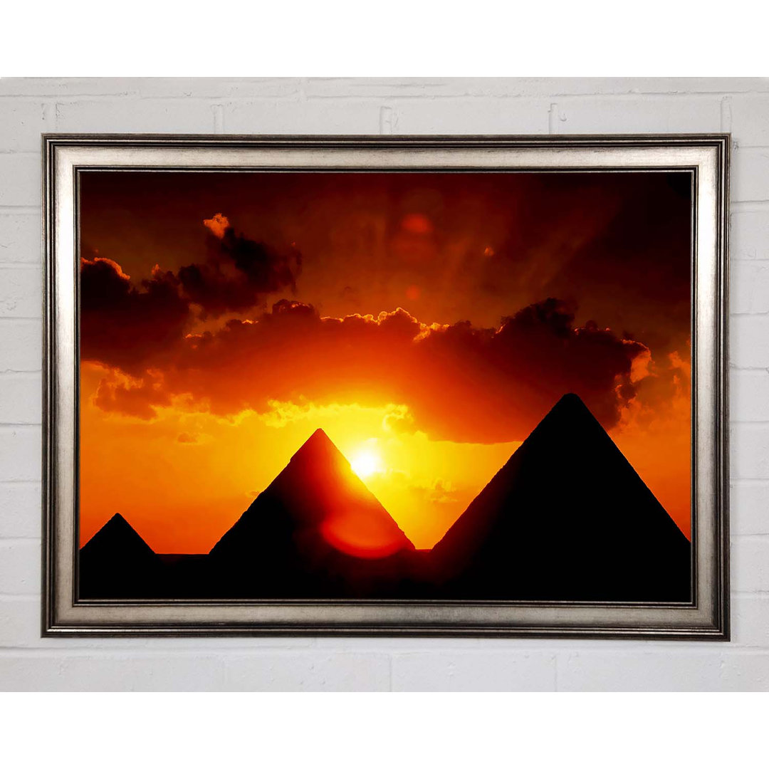 Ägyptische Pyramide Sonnenuntergang - Einzelner Bilderrahmen Kunstdrucke