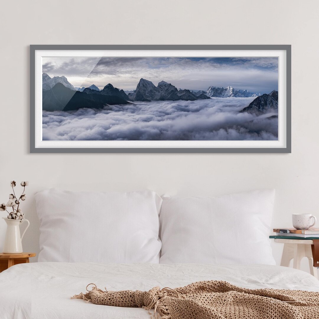 Bild Mit Rahmen - Wolkenmeer Im Himalaya - Panorama Querformat - B