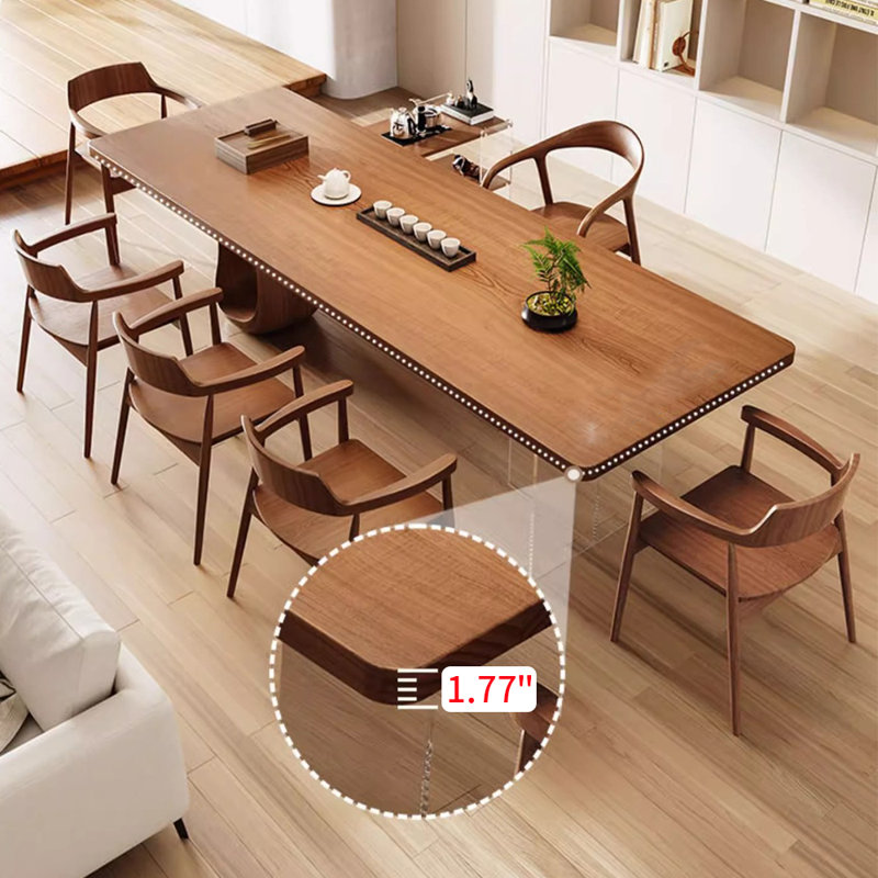 Ensemble de table moderne en bois massif de style simple et acrylique, H 29,5 po x L 78,7 po x l 31,4 po