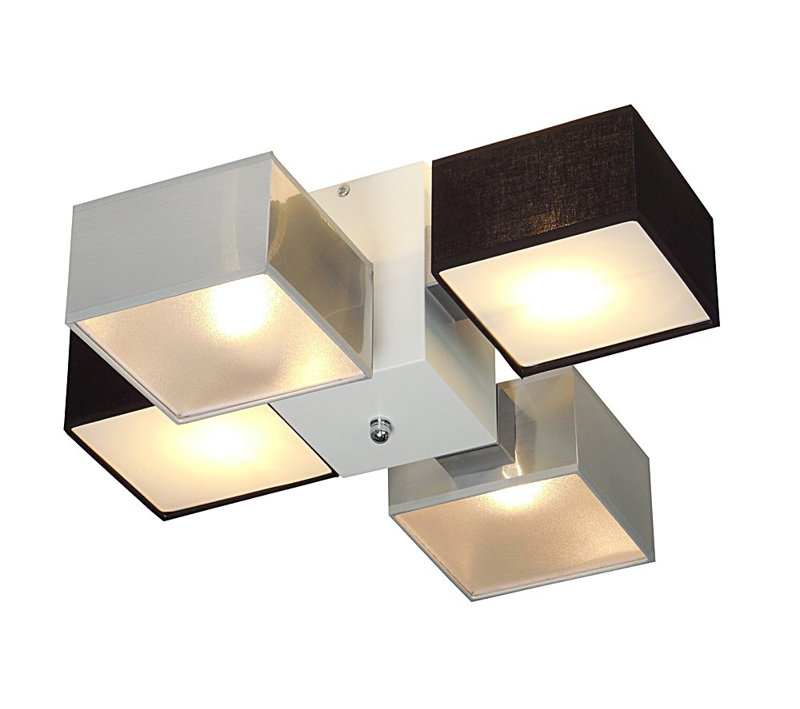 Miranda Semi Flush Mount, Light brown, Silver/Black