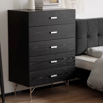 Retro Black Stainless Steel Accent Chest