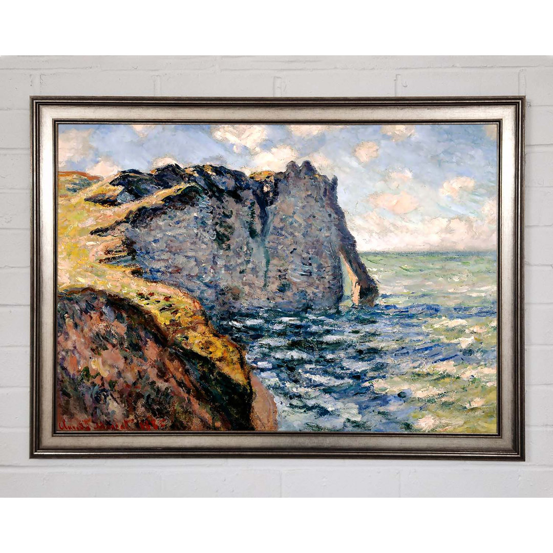 Monet Die Klippe von Aval bei Etretat Gerahmter Druck