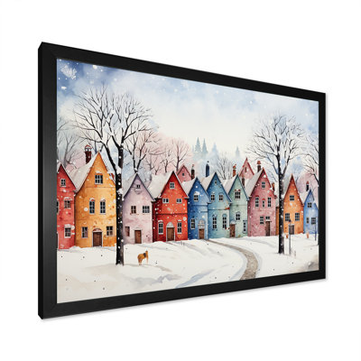 Multicolor frosty city in winter II - Winter Landscape Wall Art Decor