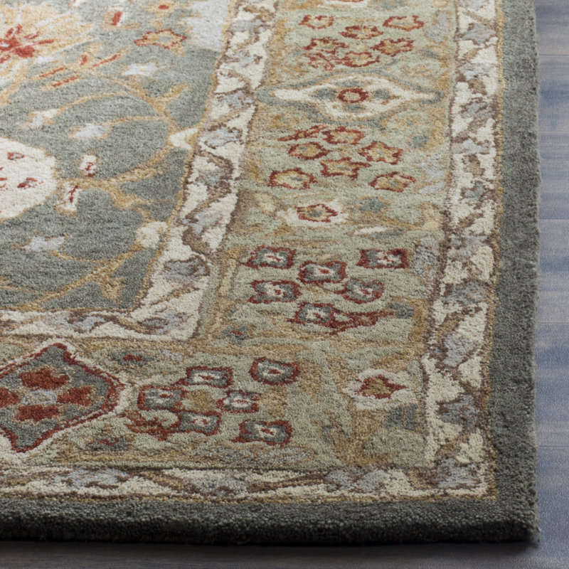 Tapis oriental sauge / brun / rouge en laine touffeté à la main Tingley, Rectangle 11 pi x 15 pi
