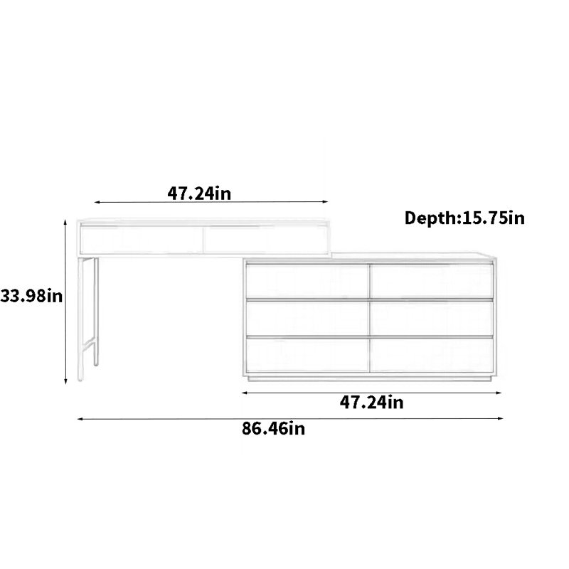 Cream Style Multi-Functional Dresser, Blue/White