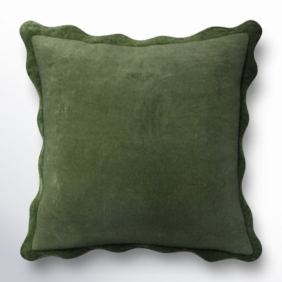 Collier Scalloped Edges Cotton Throw Pillow