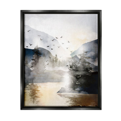 " Flying Birds Mountain Lake View "