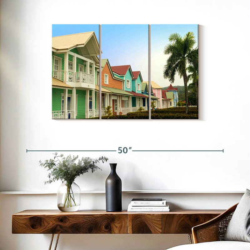 Caraïbes, maisons tropicales, H 24 po x l 38 po