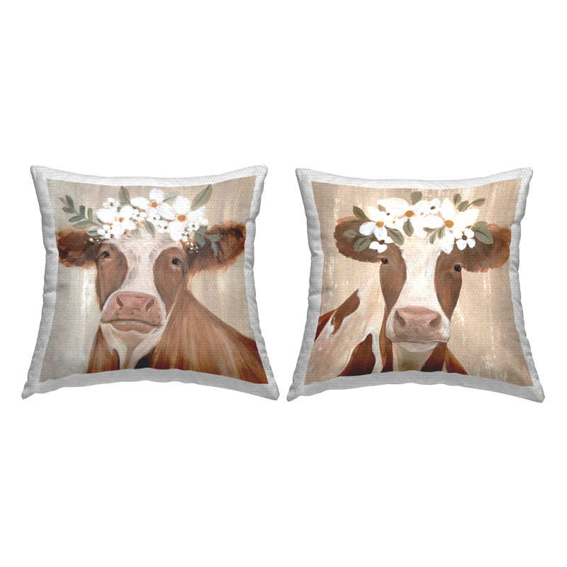 Ensemble de coussins 2 pièces Farm Farm White Blossoms par Annie Warren
