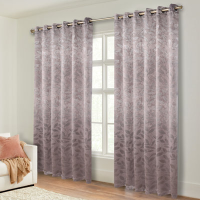 Finklea 100% Polyester Floral Room Darkening Grommet Curtain Panels