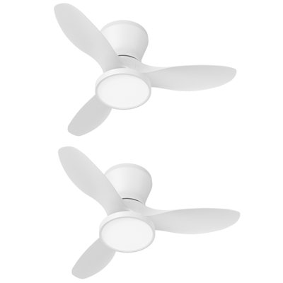2 ventilateurs de plafond encastrés à lame de 32 po avec télécommande et ensemble d'éclairage inclus