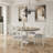 59"W Round White And Gray 5-Pc Dining Table Set, Dining Table Set