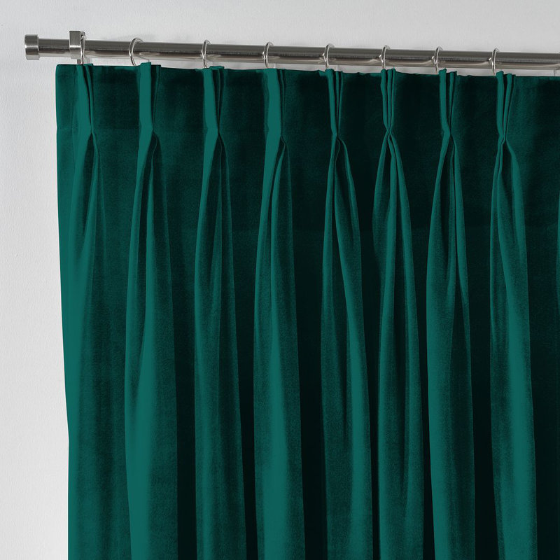 Pinch Plate Room Darkening Extra Long & Extra Wide Decorative Curtain - Single Panel 3, Emerald, 245cm Width x 145cm Drop