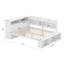 Full Size Daybed With Storage Cabinets And Shoe Cabinet, Wood Corner Bed With USB Ports-125124724
