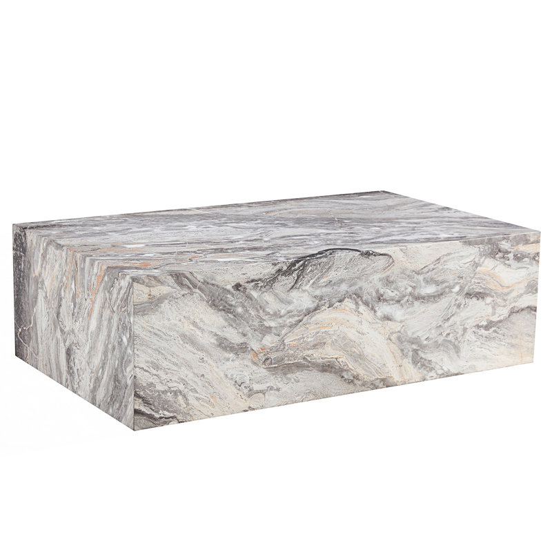 Table basse en MDF à motif de pierre, table basse au design luxueux, table de salon