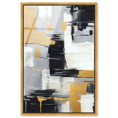 «Gilded Silence I - Ira Colmeva», reproduction murale encadrée par Art Remedy, cadre doré, 24 x 36