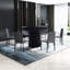 Table de salle à manger noire tendance avec placage de chêne, 47,2 po x 47,2 po x 29,5 po, base fabriquée à la main pour le café