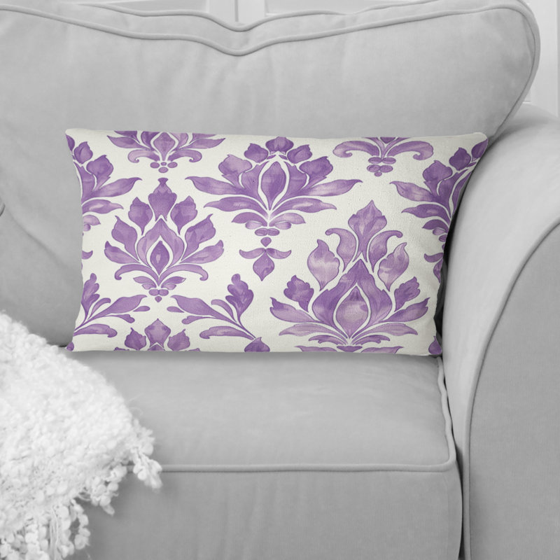 Coussin lombaire lavande blanc damassé Bliss III