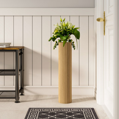 Vase de plancher en bois fait à la main 27,56 "Charleily