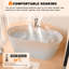 Baignoire autoportante en acrylique blanc brillant de 59 po - Baignoire de trempage autonome, drain chromé Toe-Tap, certification Cupc et conception compacte-124403630