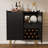 Farmhouse Wine Bar Cabinet, Multi-Functional Sideboard Buffet with Storage-741466465