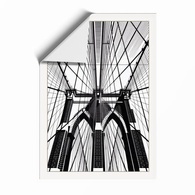 Brooklyn Bridge Ascendant Industrial - Framed Print