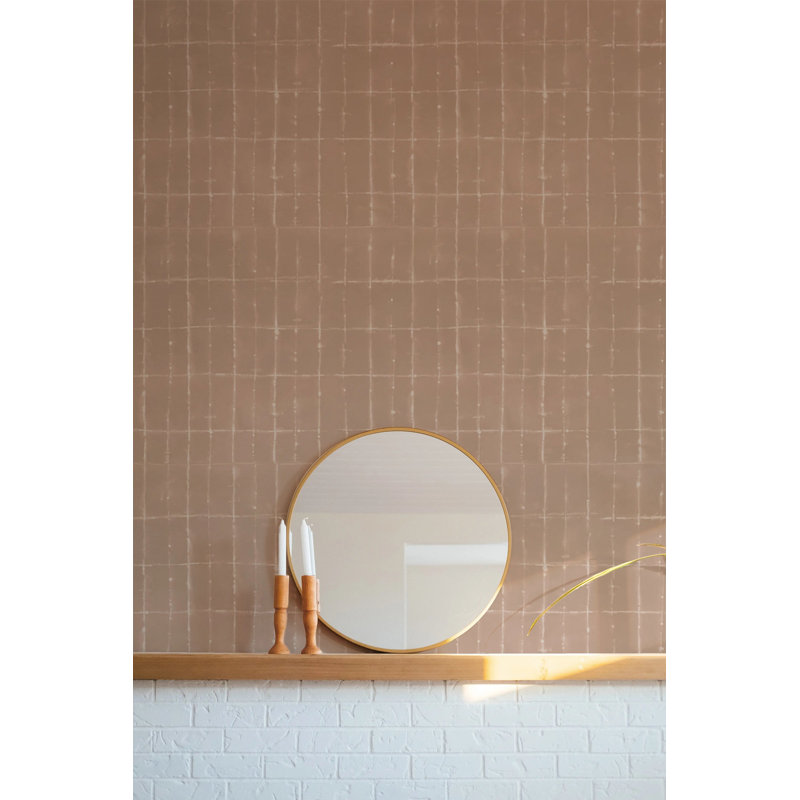 Wash Grid - Wallpaper, Terracotta, Peel & Stick, Self-Adhesive