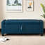Banc repose-pieds avec rangement capitonné 48 po - similicuir rembourré, bleu - idéal pour la chambre à coucher, le salon ou le couloir-701945593