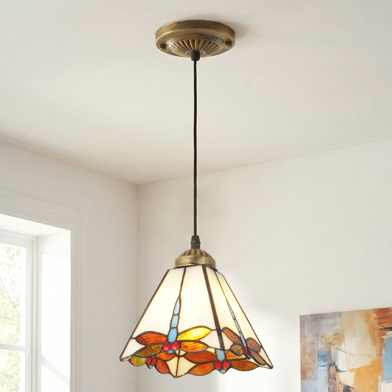 1 -Light Tiffany Style Dragonfly Pendant Light (Bulb Include)