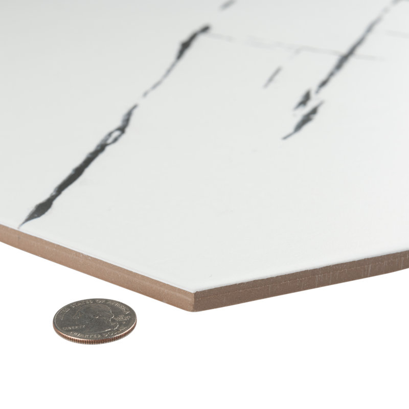 Visium Hex 17" x 20" Porcelain Marble Look Floor and Wall Tile