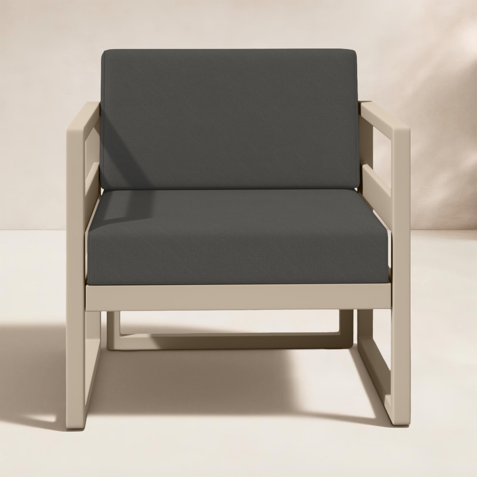 Lane Outdoor Lounge Chair, Taupe, Charcoal