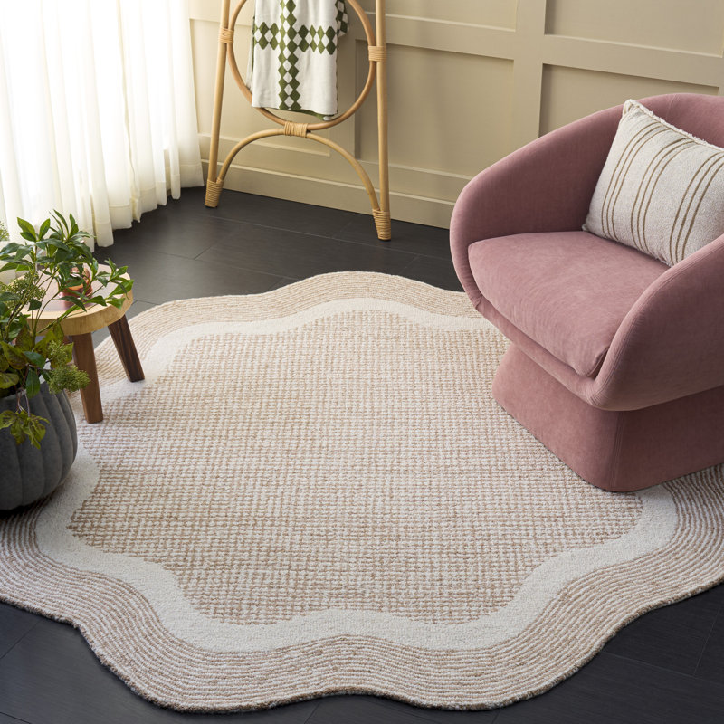 Ebony 536 Hand Tufted 80% Wool; 20% Cotton Geometric Rug, Round 6'
